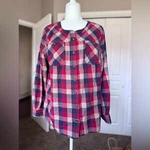 Duluth Trading Co Swinging Flannel Tunic size XL